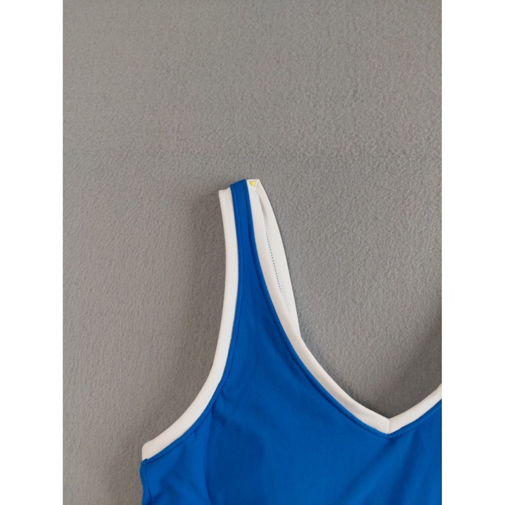 All In Motion Women‎ Sport Bra XS Blue V Neck White Trim Varsity Light Support - Picture 9 of 15
